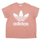 ADIDAS Womens Pink Crew Neck Short Sleeve T-Shirt UK 18 Cotton Blend Casual Wear