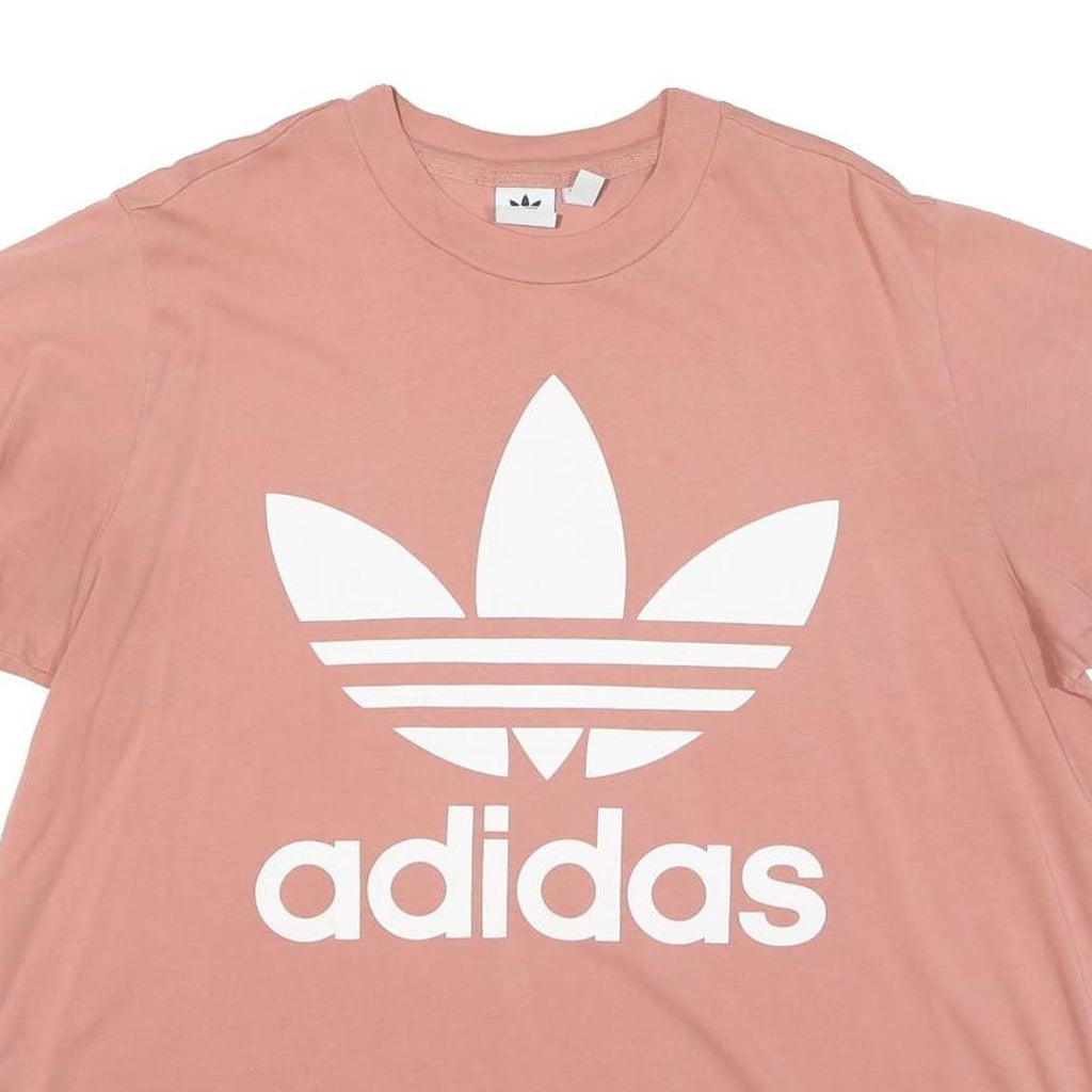 ADIDAS Womens Pink Crew Neck Short Sleeve T-Shirt UK 18 Cotton Blend Casual Wear