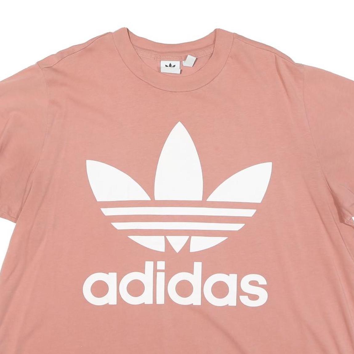ADIDAS Womens Pink Crew Neck Short Sleeve T-Shirt UK 18 Cotton Blend Casual Wear