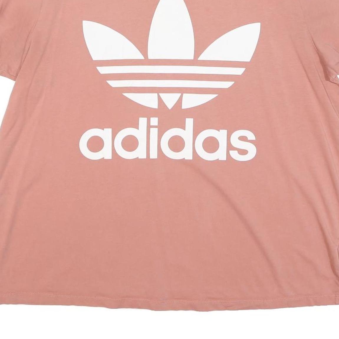 ADIDAS Womens Pink Crew Neck Short Sleeve T-Shirt UK 18 Cotton Blend Casual Wear