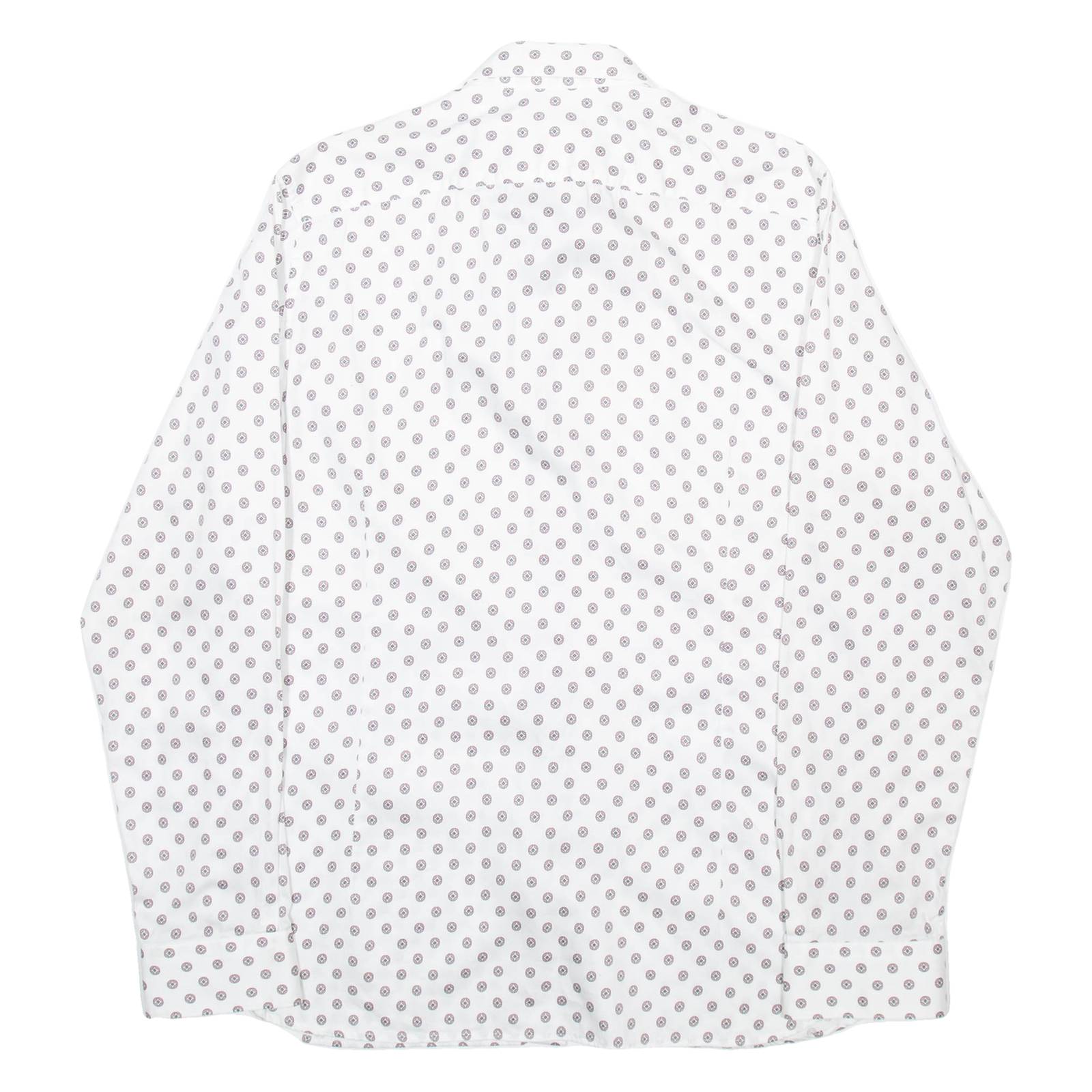 TED BAKER Mens Shirt White Spotted Long Sleeve L
