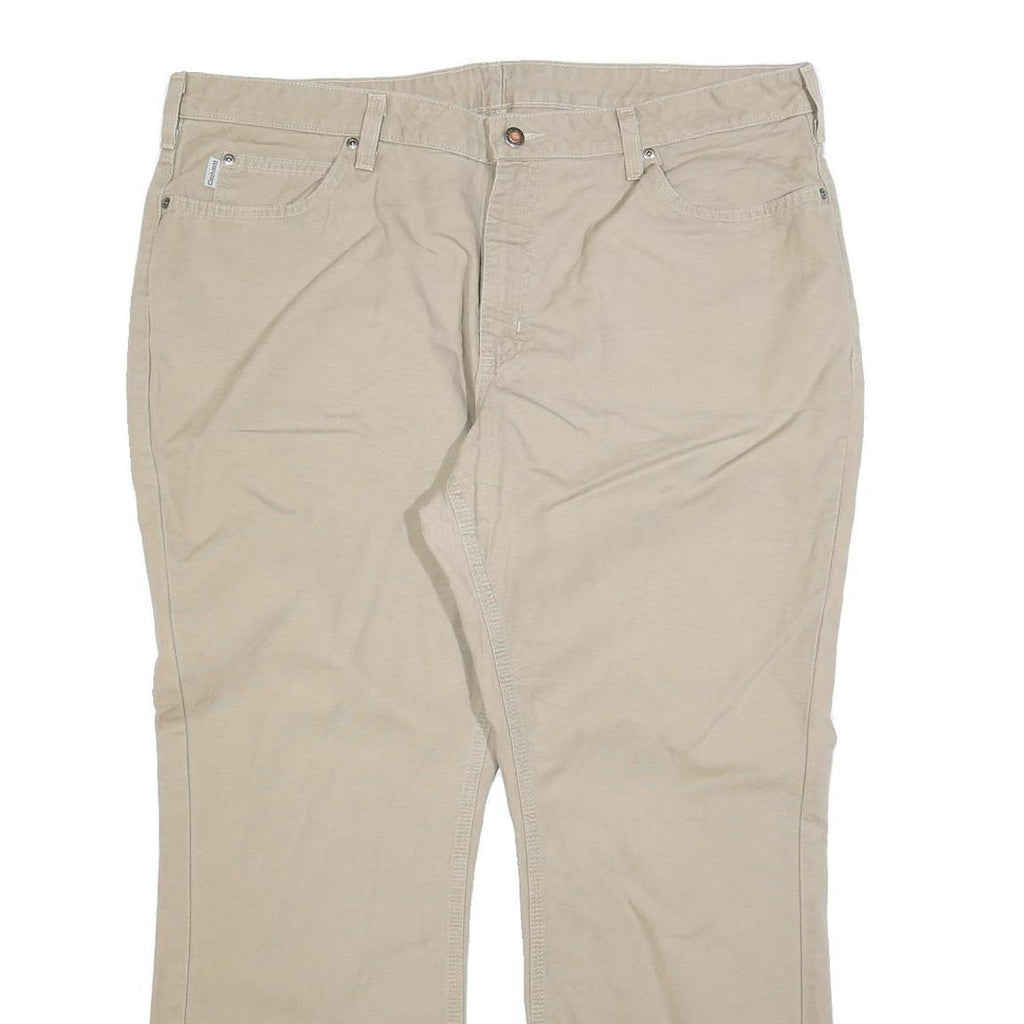 CARHARTT Womens Cotton Blend Beige Regular Fit Straight Leg Trousers W42 L30