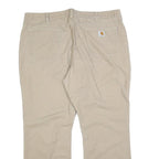 CARHARTT Womens Cotton Blend Beige Regular Fit Straight Leg Trousers W42 L30