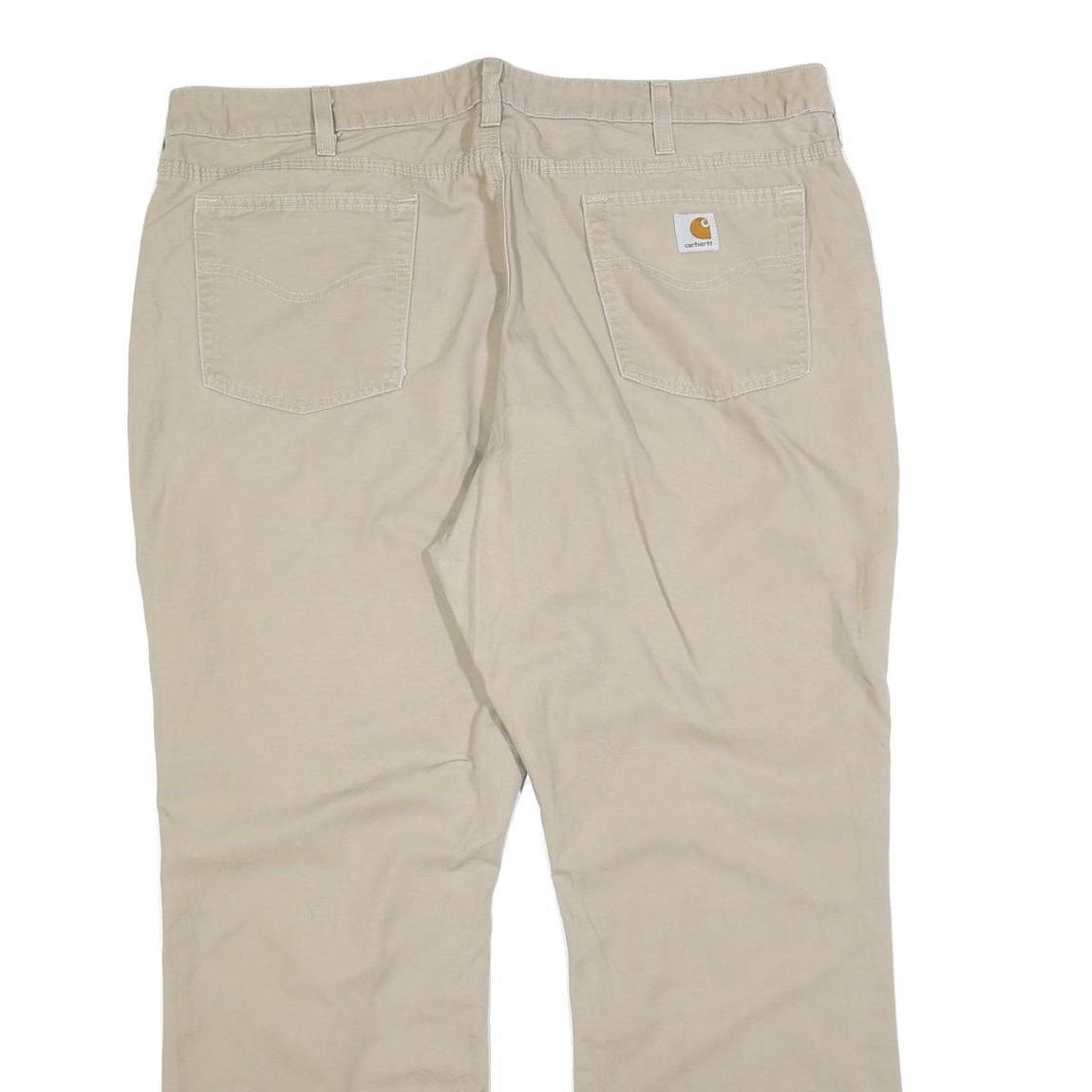 CARHARTT Womens Cotton Blend Beige Regular Fit Straight Leg Trousers W42 L30