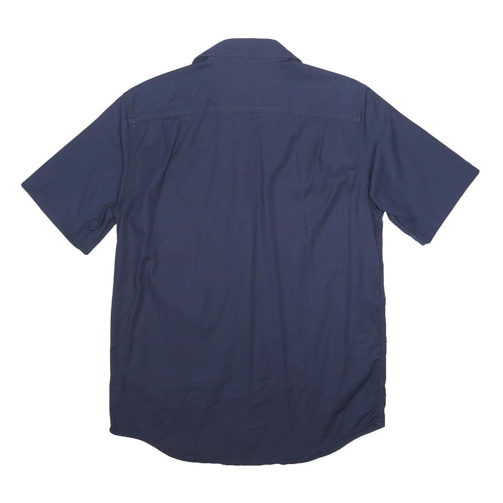 CARHARTT Mens Navy Blue Cotton Blend Shirt M Casual Workwear Button Pocket