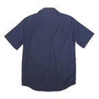 CARHARTT Mens Navy Blue Cotton Blend Shirt M Casual Workwear Button Pocket