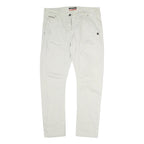 MAISON SCOTCH Mens Cotton White Regular Fit Straight Leg Trousers W34 L28