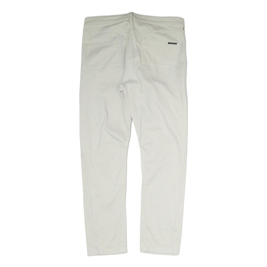 MAISON SCOTCH Mens Cotton White Regular Fit Straight Leg Trousers W34 L28