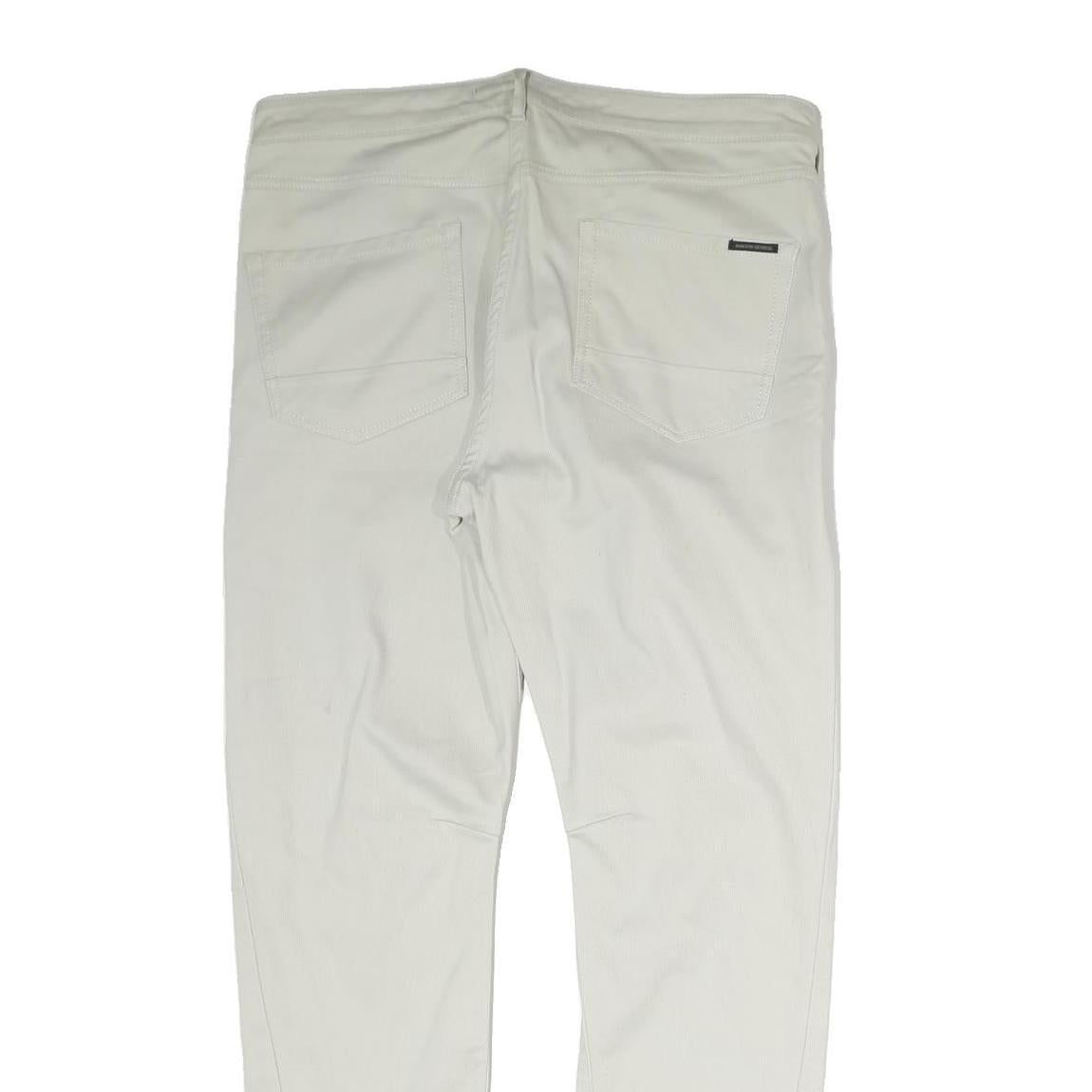 MAISON SCOTCH Mens Cotton White Regular Fit Straight Leg Trousers W34 L28
