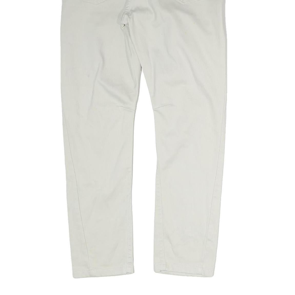 MAISON SCOTCH Mens Cotton White Regular Fit Straight Leg Trousers W34 L28