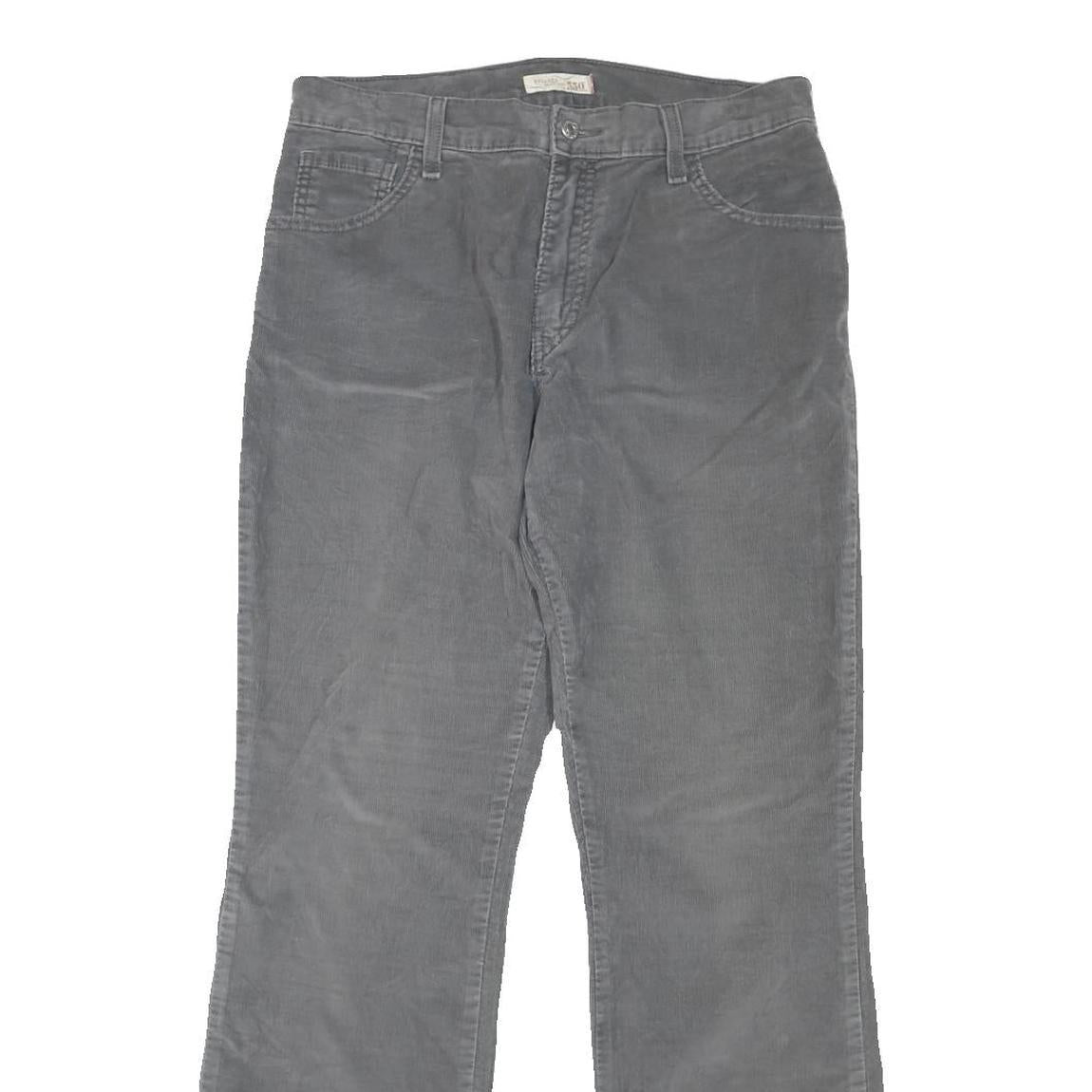 LEVI'S Mens Cotton Blend Grey Regular Straight Trousers W32 L32 Casual Zip