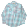 WRANGLER Mens Blue & White Check Western Shirt L Long Sleeve Cotton Blend