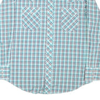 WRANGLER Mens Blue & White Check Western Shirt L Long Sleeve Cotton Blend