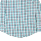 WRANGLER Mens Blue & White Check Western Shirt L Long Sleeve Cotton Blend