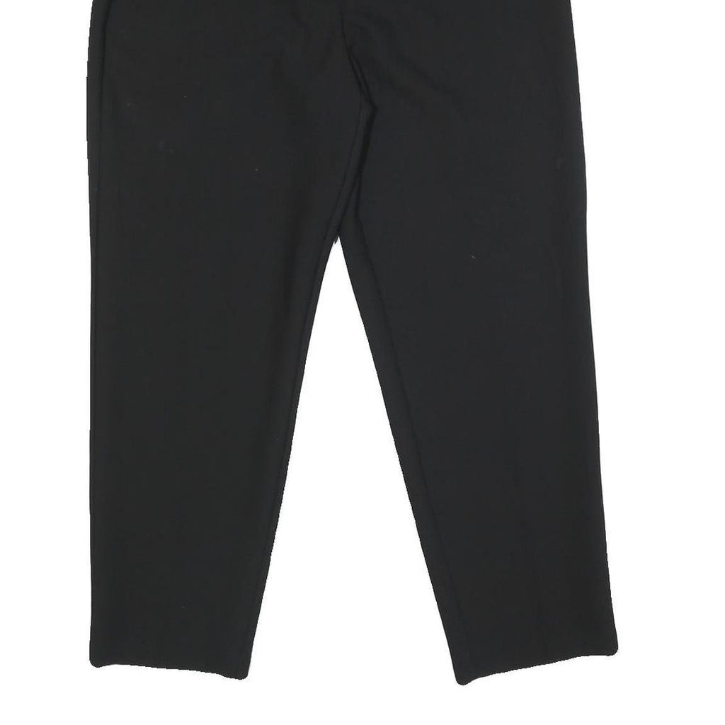 ZARA Womens Black Regular Fit Straight Synthetic Trousers W28 L26 Classic