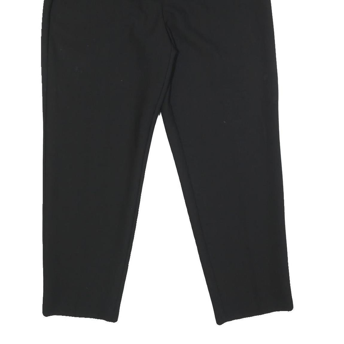 ZARA Womens Black Regular Fit Straight Synthetic Trousers W28 L26 Classic