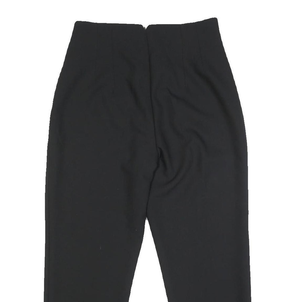 ZARA Womens Black Regular Fit Straight Synthetic Trousers W28 L26 Classic