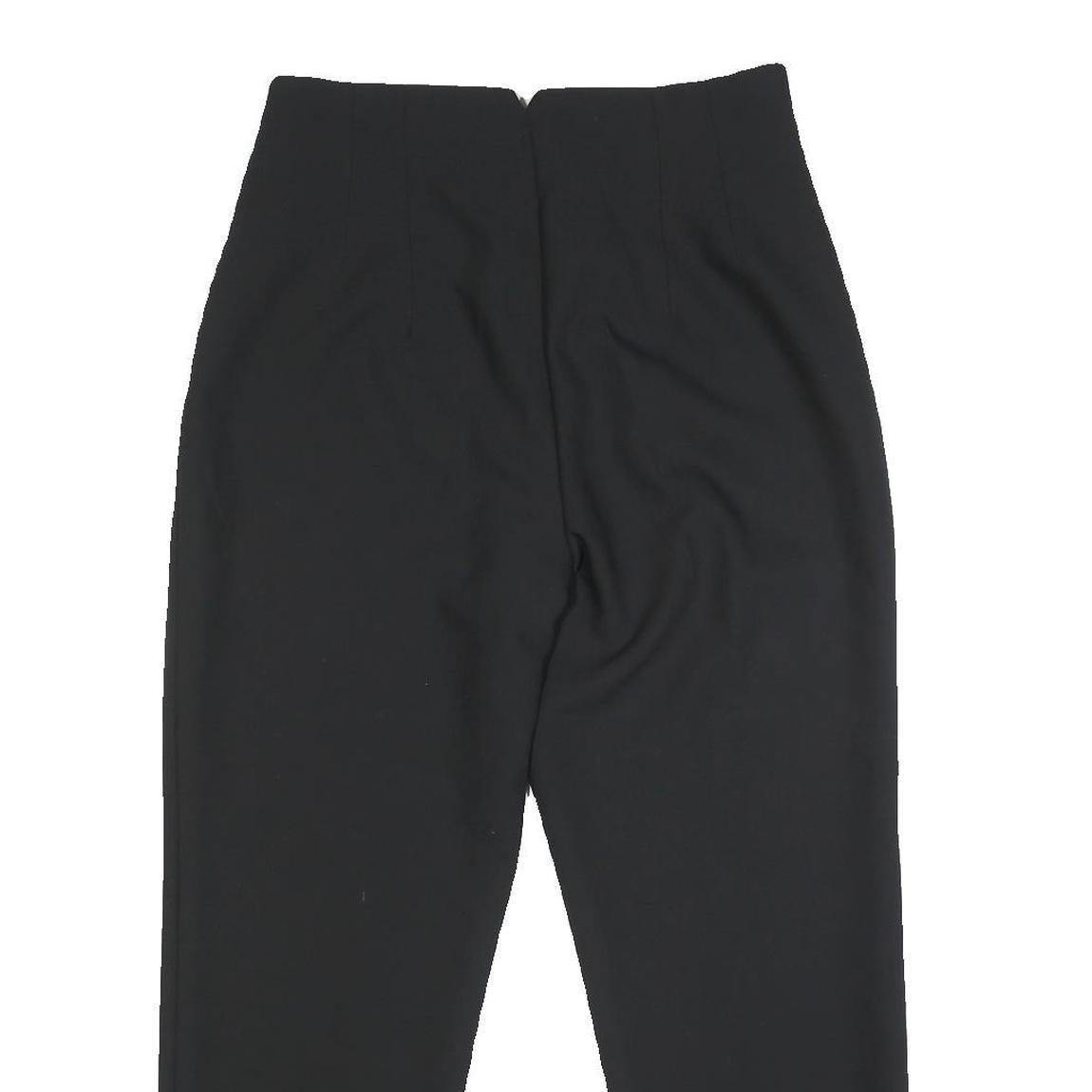 ZARA Womens Black Regular Fit Straight Synthetic Trousers W28 L26 Classic