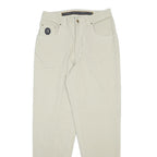 TRUSSARDI Mens Slim Jeans Cream W29 L31 Cotton Zip Pockets Stylish