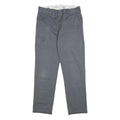 DICKIES Mens Cotton Blend Slim Grey Trousers W30 L29 Workwear Casual Zip