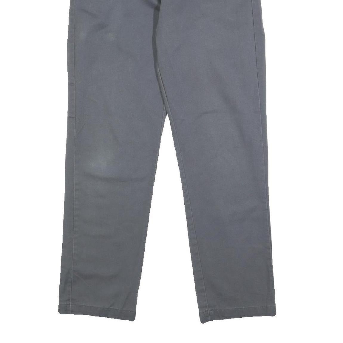 DICKIES Mens Cotton Blend Slim Grey Trousers W30 L29 Workwear Casual Zip