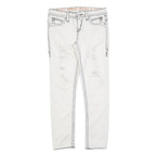 ROCK REVIVAL Womens Jeans White Slim Skinny Denim W30 L30 Embroidered Back