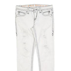 ROCK REVIVAL Womens Jeans White Slim Skinny Denim W30 L30 Embroidered Back