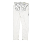 ROCK REVIVAL Womens Jeans White Slim Skinny Denim W30 L30 Embroidered Back
