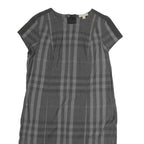 BURBERRY BRIT Womens Grey Check Day Dress Polyester Short Sleeve UK 12