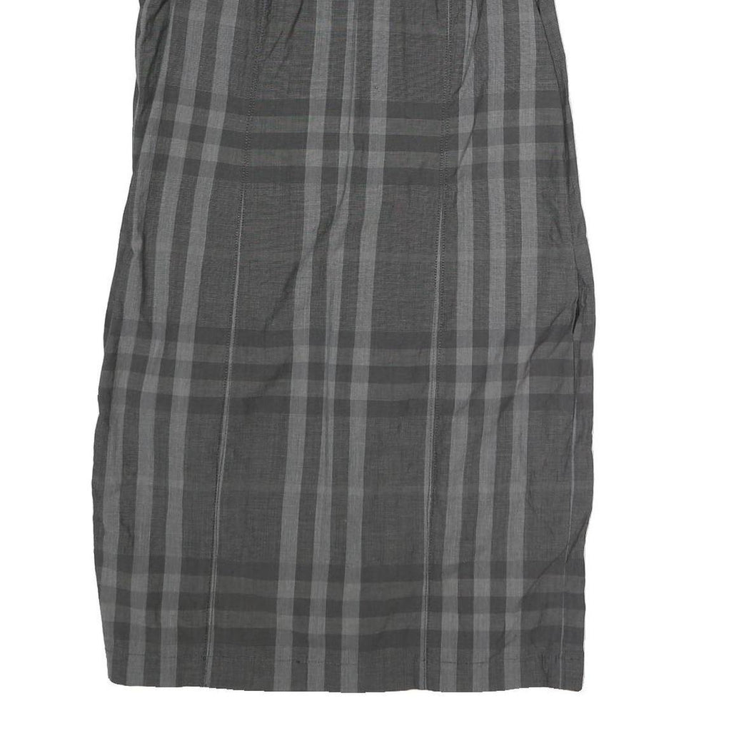 BURBERRY BRIT Womens Grey Check Day Dress Polyester Short Sleeve UK 12
