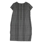 BURBERRY BRIT Womens Grey Check Day Dress Polyester Short Sleeve UK 12