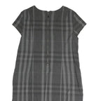 BURBERRY BRIT Womens Grey Check Day Dress Polyester Short Sleeve UK 12