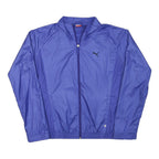 PUMA Womens Blue Polyester Blend Track Jacket L Zip Plain Sport Activewear