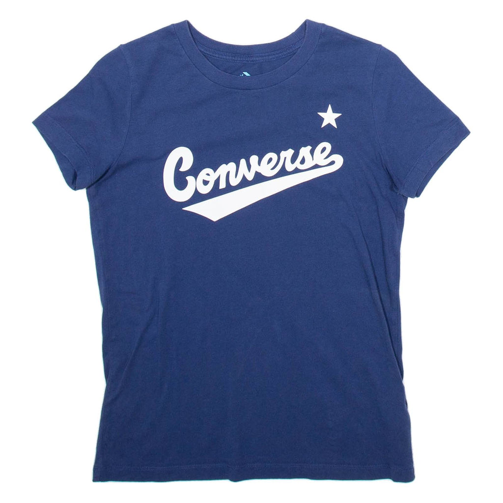 CONVERSE Womens T-Shirt Blue XXS