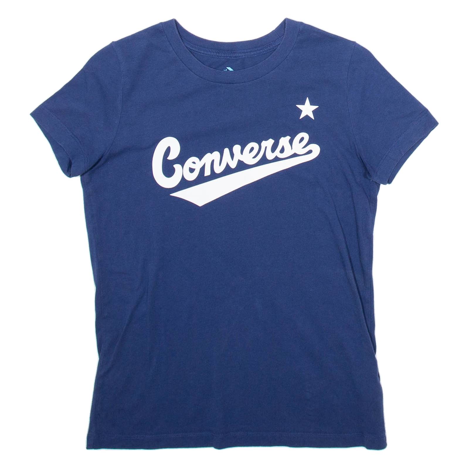 CONVERSE Womens T-Shirt Blue XXS