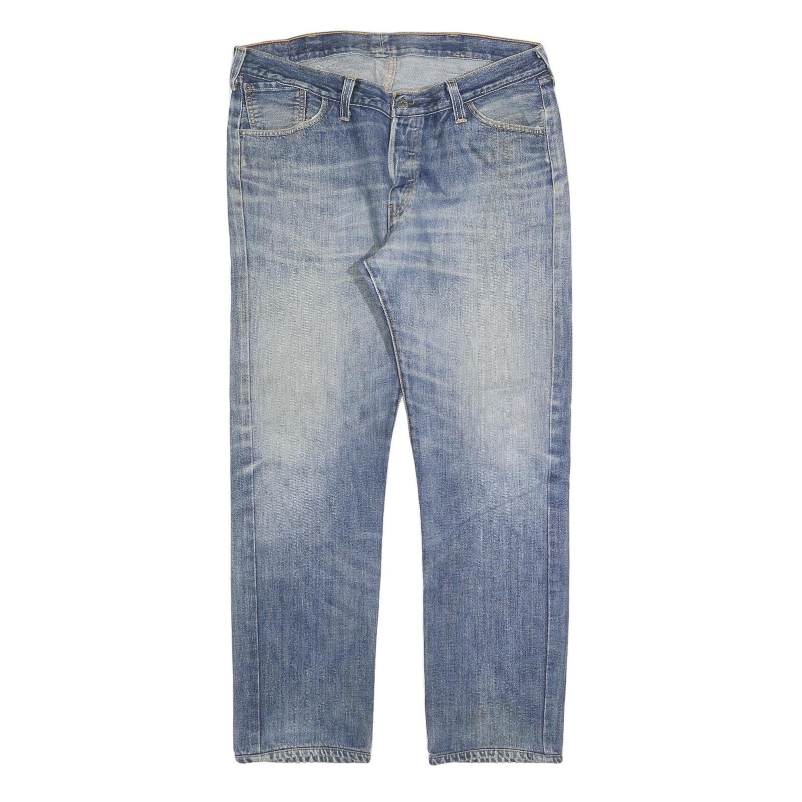 LEVI'S Mens Jeans Blue Regular Straight Denim Medium W34 L30 501 Button Fly