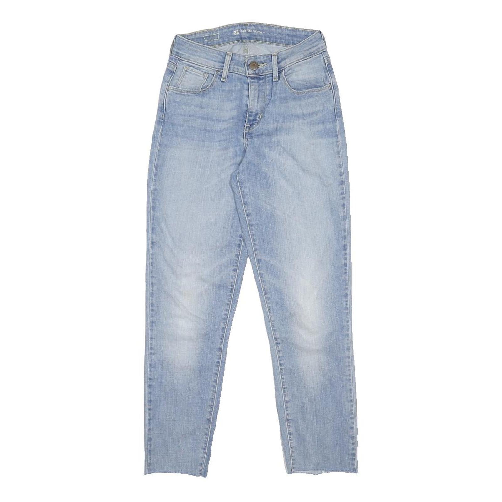 LEVI'S Womens Blue Slim Skinny Denim Cotton Blend Light W23 L24 Stretch Zip