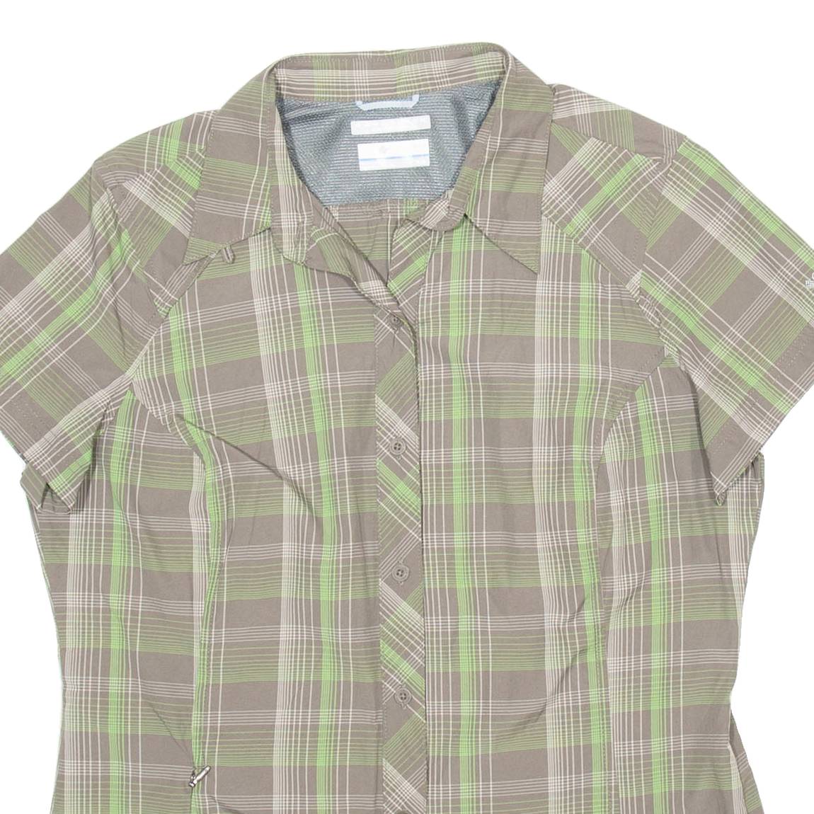 COLUMBIA Womens Shirt Green Check M