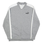 PUMA Mens Grey & White Zip Jacket L Cotton Blend Plain Sportswear Casual