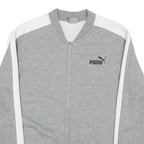 PUMA Mens Grey & White Zip Jacket L Cotton Blend Plain Sportswear Casual