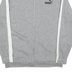 PUMA Mens Grey & White Zip Jacket L Cotton Blend Plain Sportswear Casual