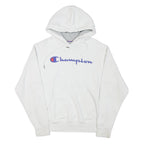 CHAMPION Mens White Pullover Hoodie S Cotton Blend Casual Sportswear