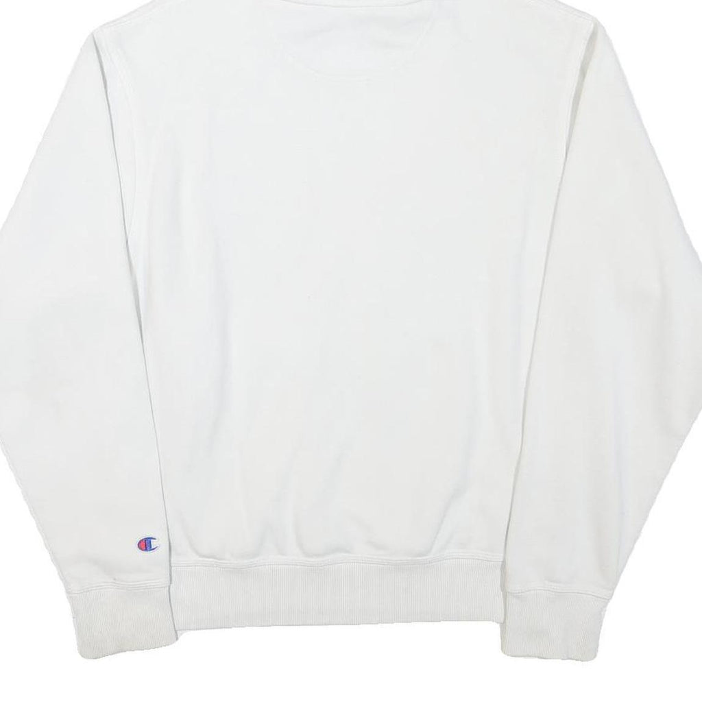 CHAMPION Mens White Pullover Hoodie S Cotton Blend Casual Sportswear