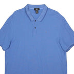 CALVIN KLEIN Mens Blue XL Polo Shirt Cotton Short Sleeve Plain Casual Basics