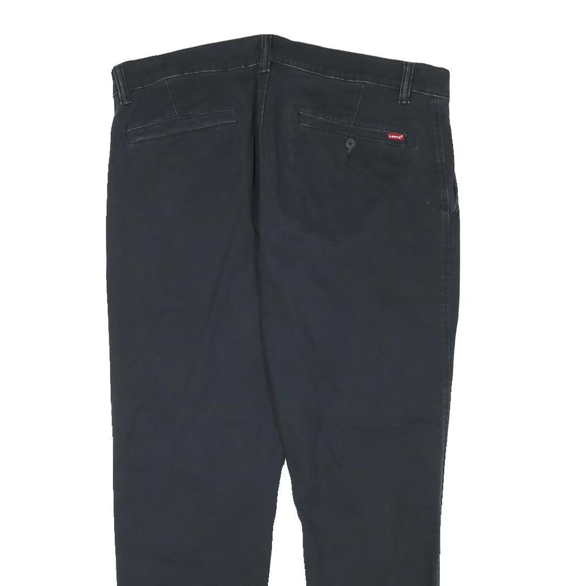 LEVI'S Mens Black Slim Trousers W36 L27 Cotton Blend Zip Close Fit Casual