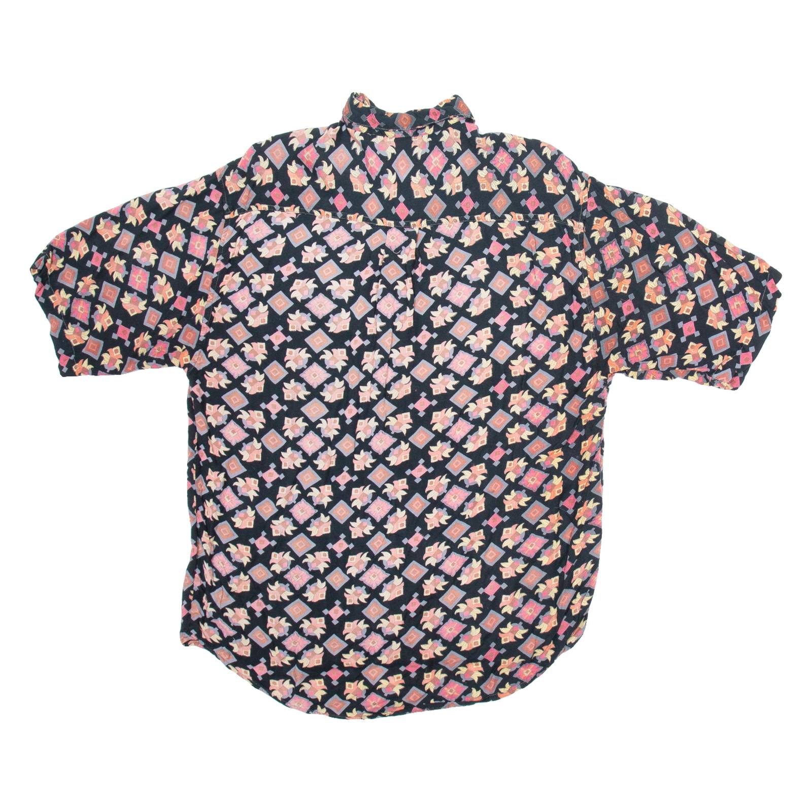 PLAYMAN Mens Shirt Black Floral L