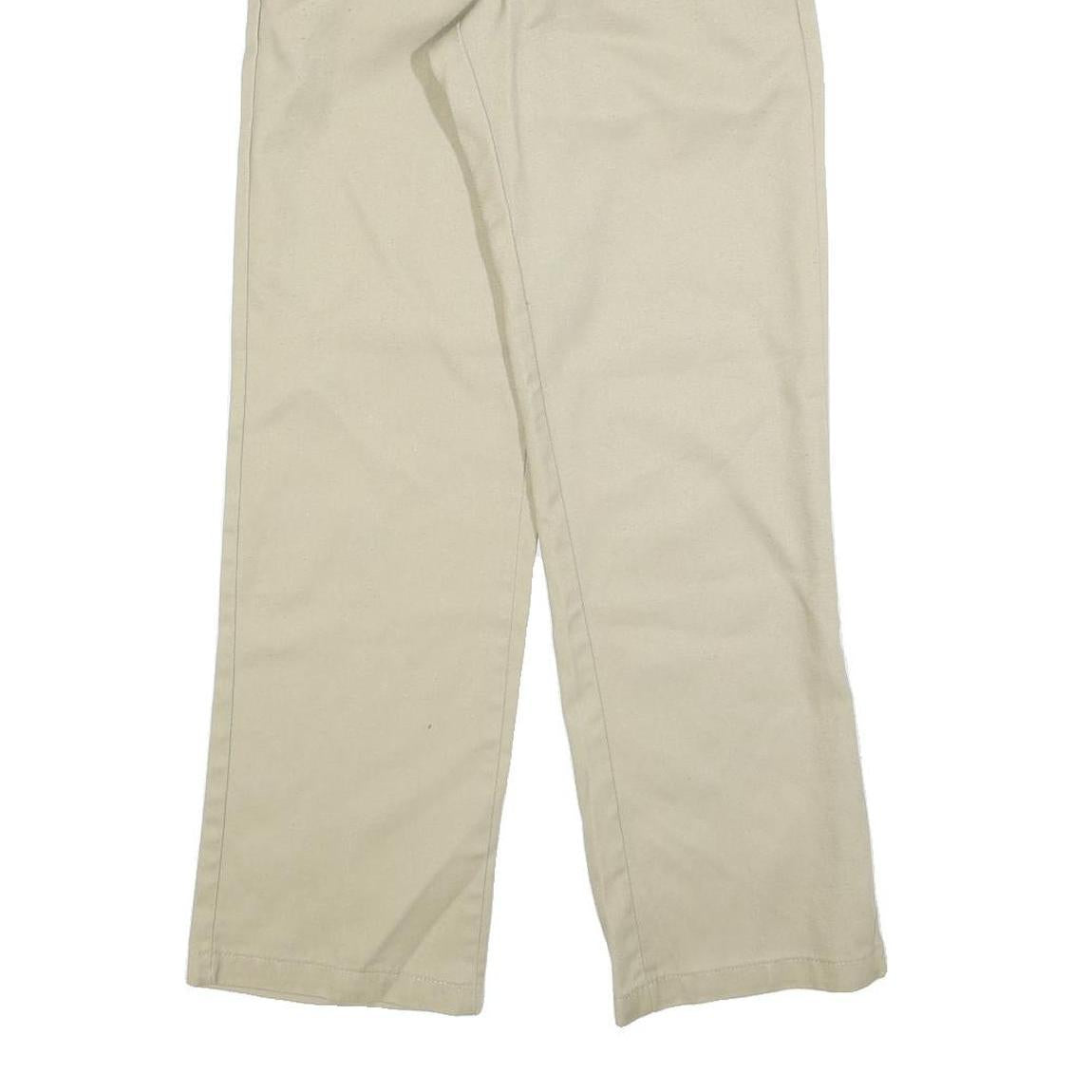 DICKIES Mens Cotton Blend Beige Regular Straight Fit Trousers W28 L30 Workwear