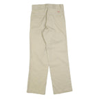 DICKIES Mens Cotton Blend Beige Regular Straight Fit Trousers W28 L30 Workwear