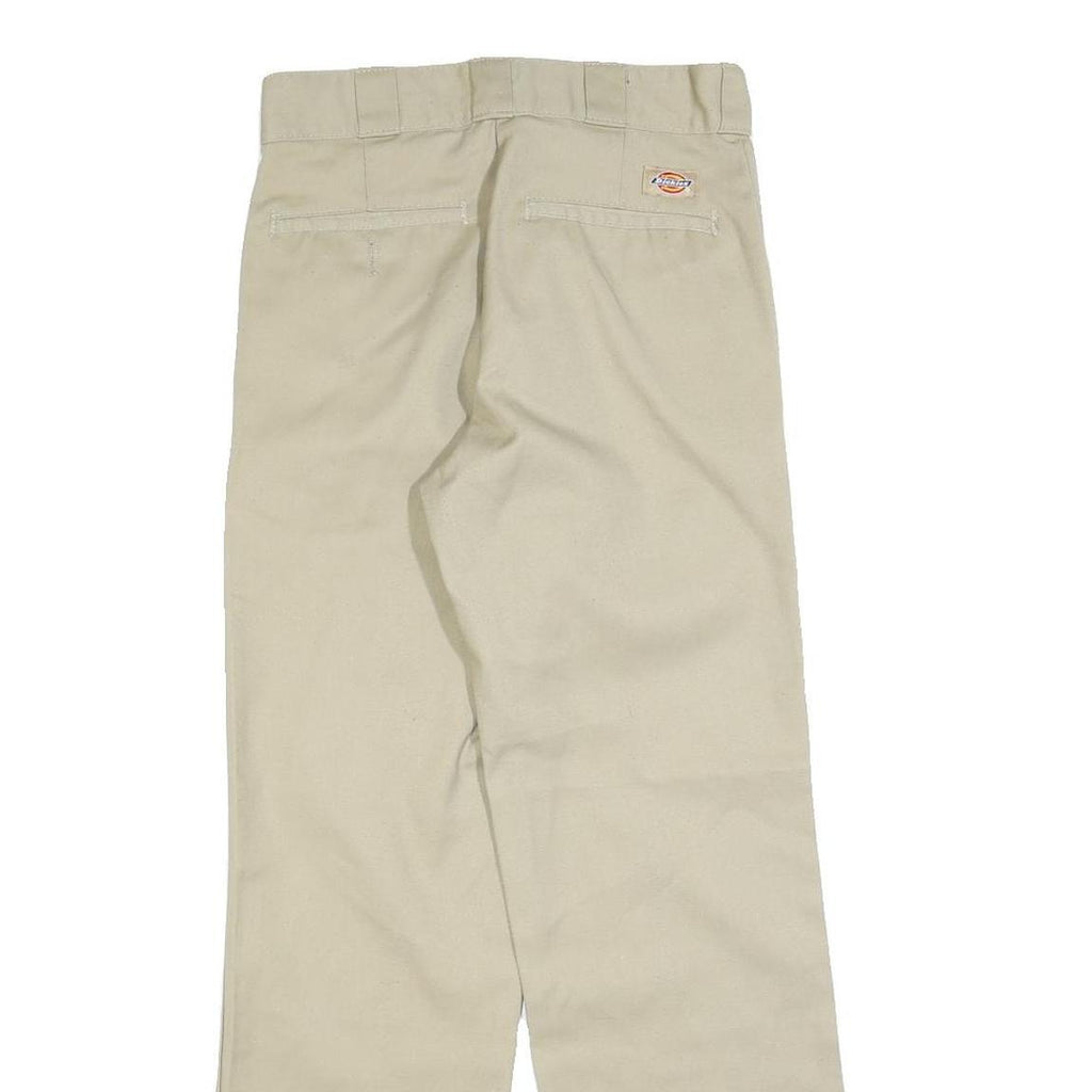 DICKIES Mens Cotton Blend Beige Regular Straight Fit Trousers W28 L30 Workwear