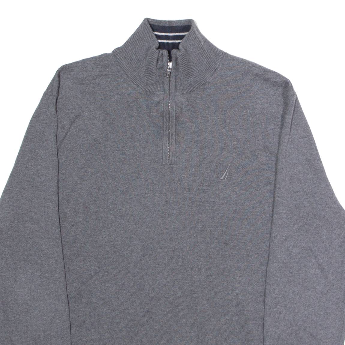 NAUTICA Mens Jumper Green 1/4 Zip Tight Knit M